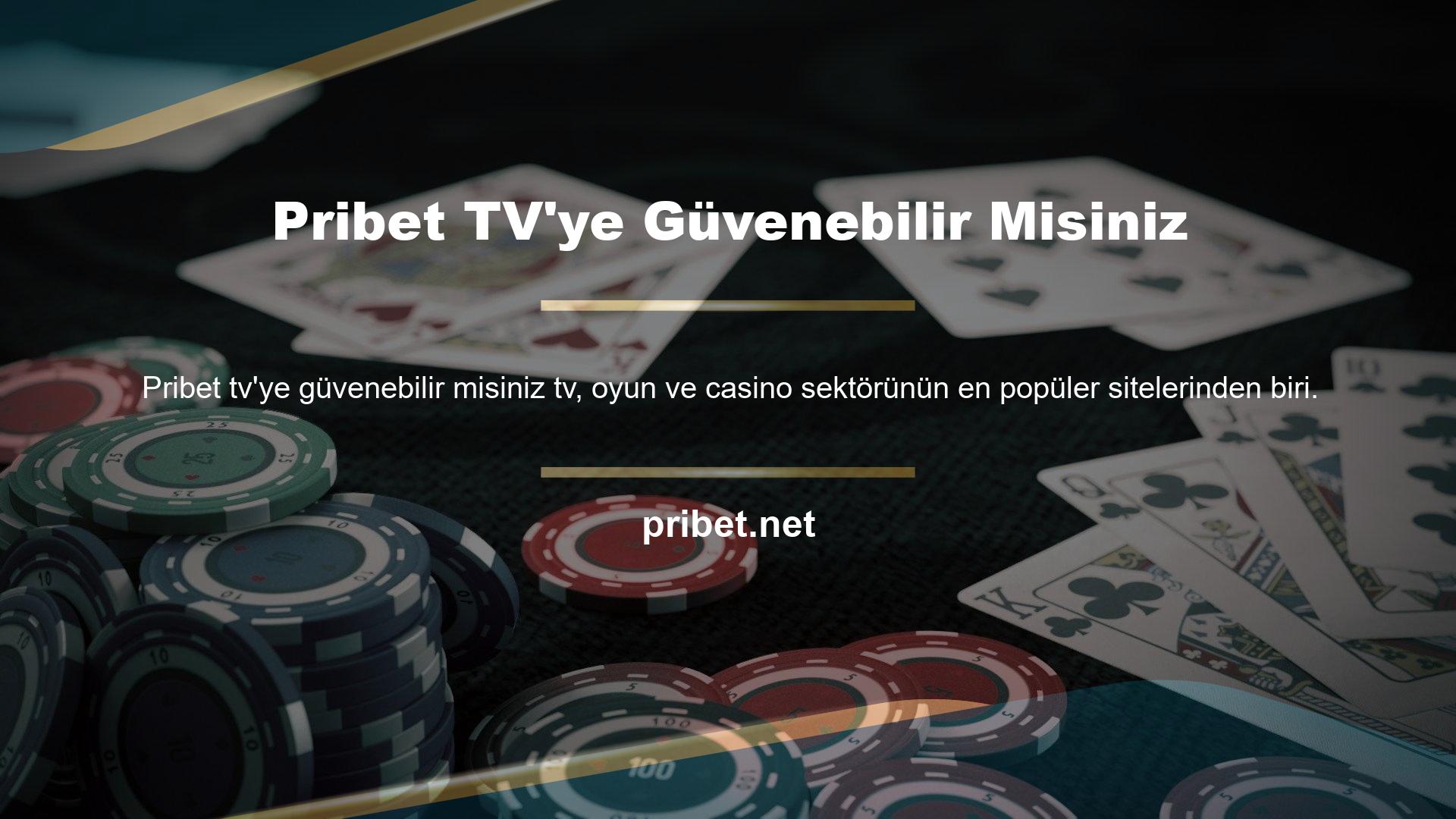 Pribet TV güvenilir mi? Şirket, TV, online casino, bahis ve canlı bahis türlerini kapsayan sanal casino bahis hizmetleri ve canlı casino bahis hizmetlerini başlatmıştır
